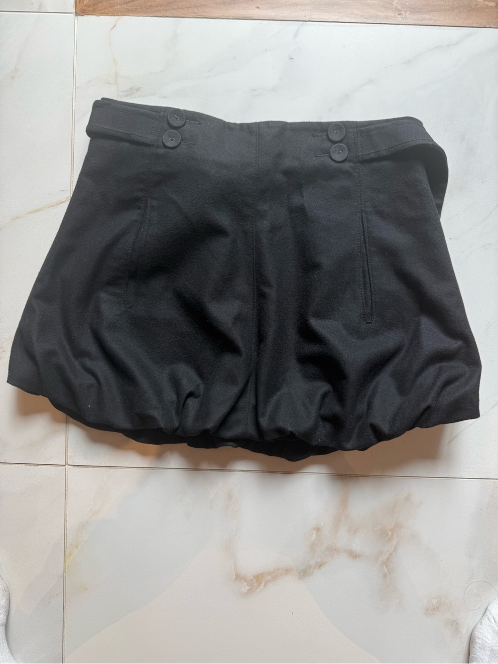 Armani Exchange Black Bubble Mini Skirt